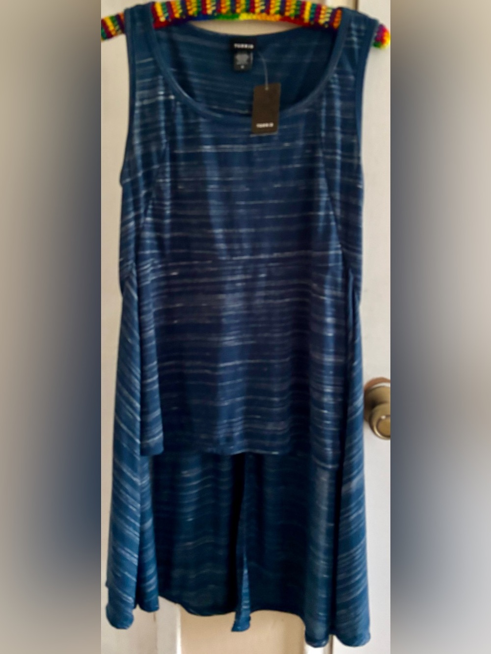 Torrid plus-size space-dye sleeveless hi-lo tunic tank top, torrid sz 0(large)